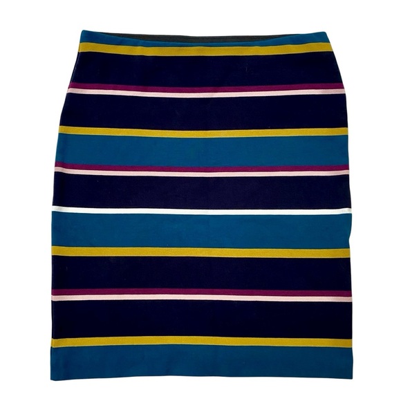 Ann Taylor Factory Petite Striped Pencil Skirt Navy Multicolor 2P - Picture 1 of 10